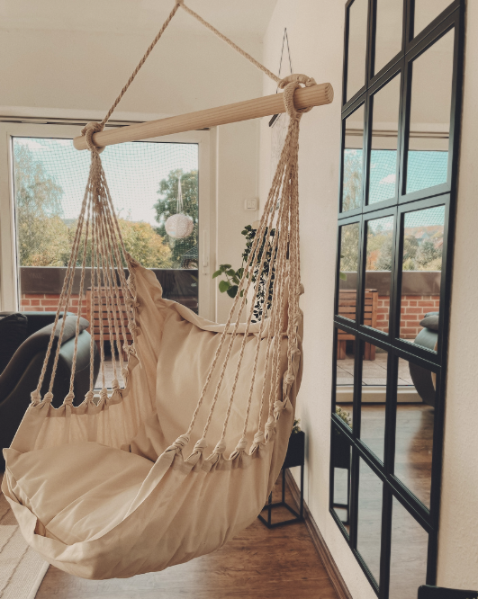 Hängesessel Wohnraum Deko beige Toskana HOBEA