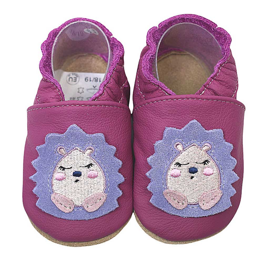 Krabbelschuhe Igel lila Lauflernschuhe Igel lila, Bekleidung, Schuhwerk, Schuh, Sneaker