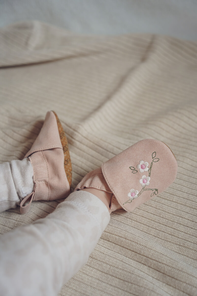 Kinderschuhe RecyStep Kirschblüten altrosa, Dekoration für Zuhause, Leinen