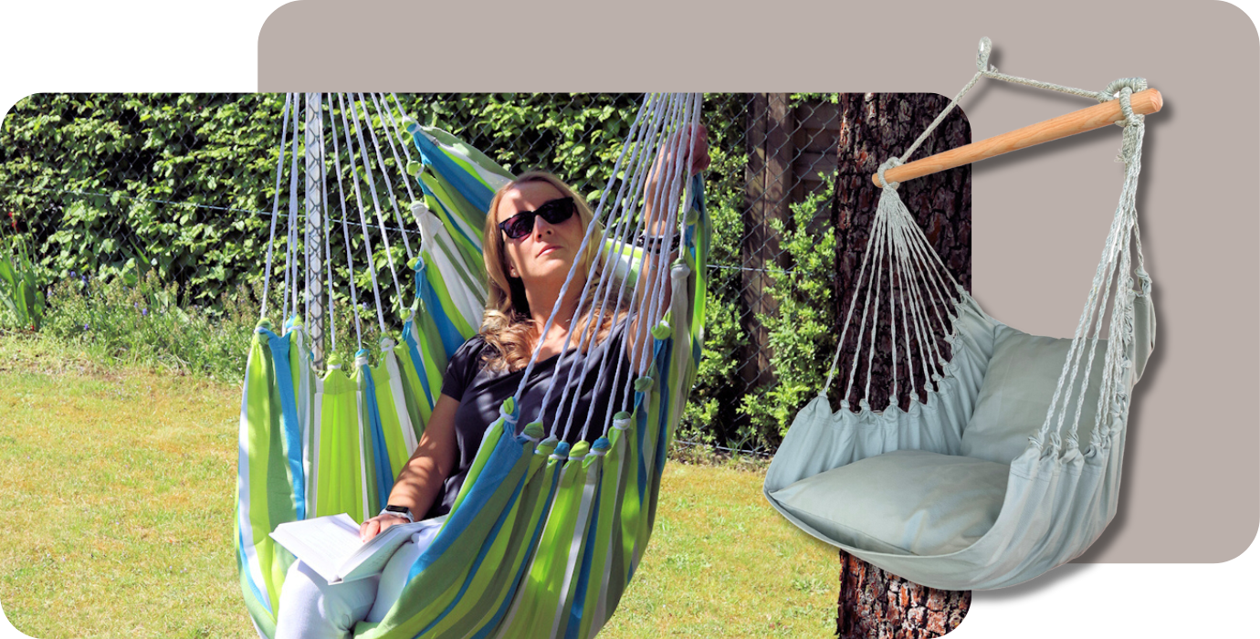 Hängesessel, Garten, Sommer,