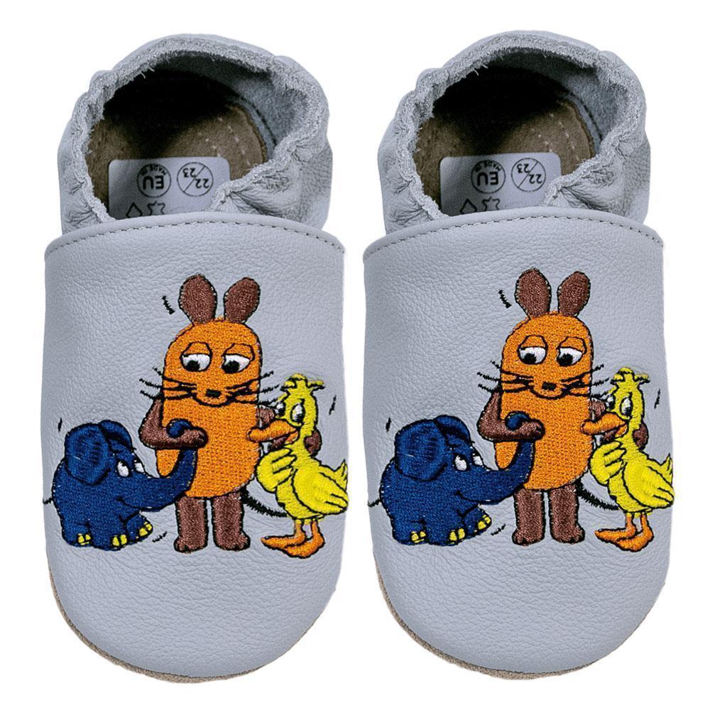 Kitaschuhe Maus, Elefant und Ente grau Kitaschuhe Maus, Elefant und Ente grau, Schuhwerk, Schuh, Sneaker, Person, Baby