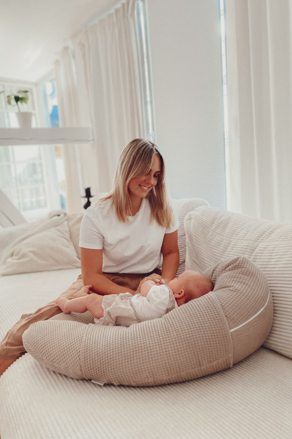 Baby Lagerungsbezug Waffelmuster taupe Baby Lagerungsbezug Waffelmuster taupe, Baby, Person, Mobiliar